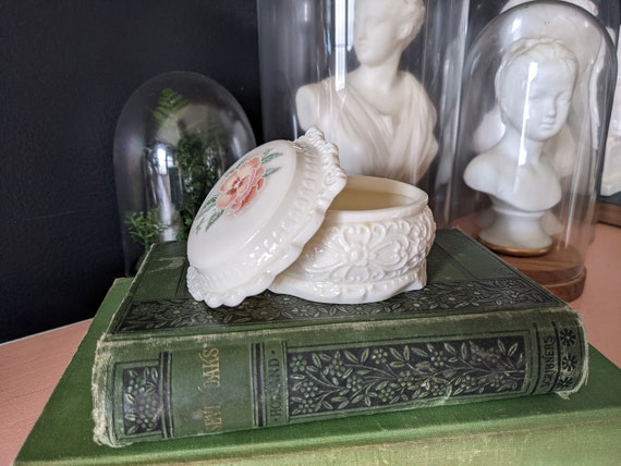 Vintage Ceramic Jewelry Box / George Good Jewelry Box / Floral Jewelry Box / Vintage Jewelry Box
