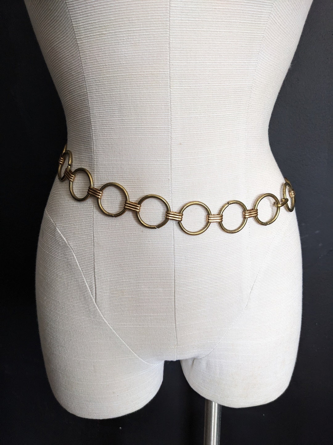 Vintage Hip Belt / Circle Hip Belt / Vintage Belt / Gold Belt Etsy