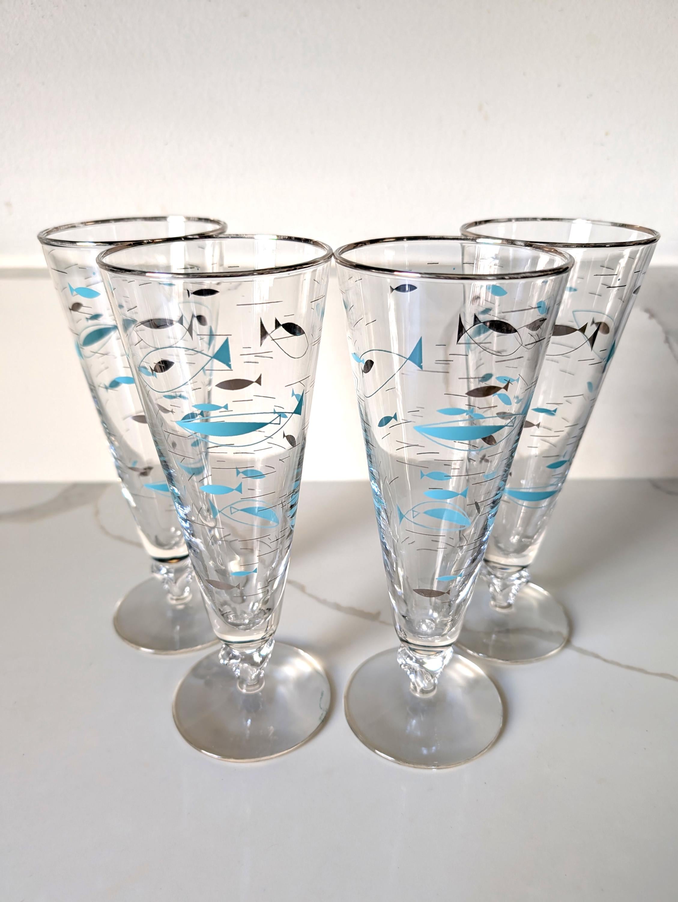 Libbey Vintage Glasses Fish - Etsy Libbey Vintage Glasses Fish - Etsy