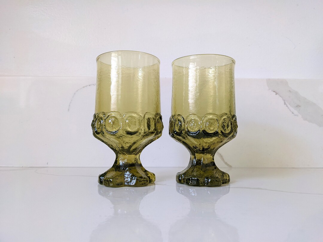 Tiffin Franciscan Madeira Glasses / Tiffin Goblets / Tiffin Wine Glasses / Green Wine Glasses