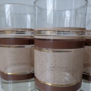Libbey Brown Striped Glass Tumblers / Vintage Tumblers / MCM Glassware / MCM Tumblers image 3
