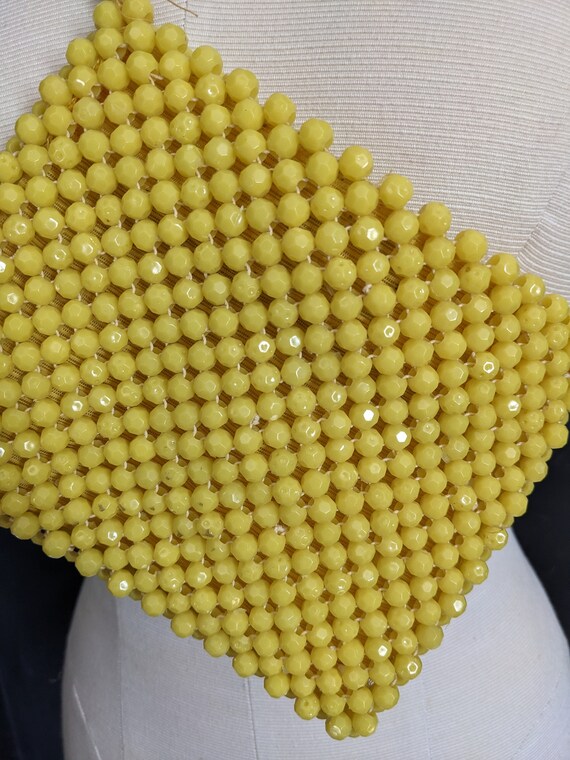 Vintage Beaded Purse / Vintage Plastic Purse / Ye… - image 2