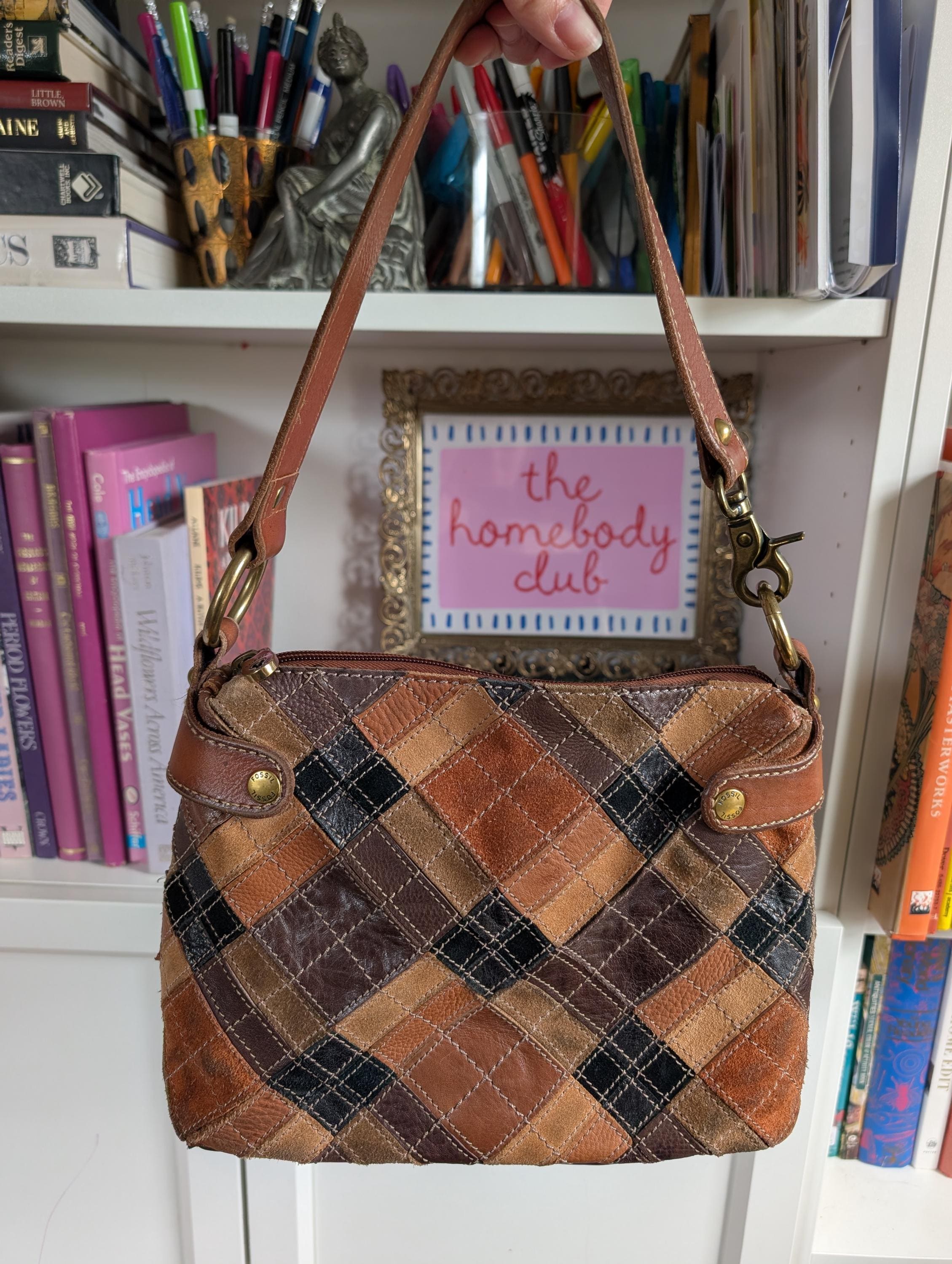 Vintage Patchwork Fossil Bag Leather - Etsy