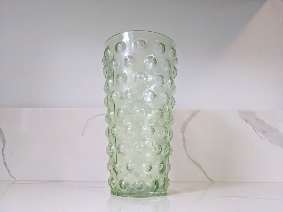 Vintage Green Bubble Vase / Green Glass Vase / Green Flower Etsy