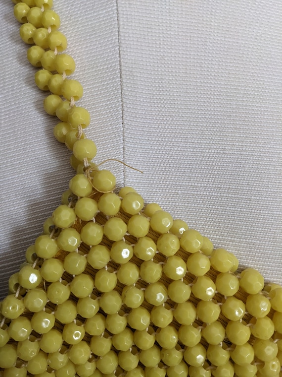 Vintage Beaded Purse / Vintage Plastic Purse / Ye… - image 3