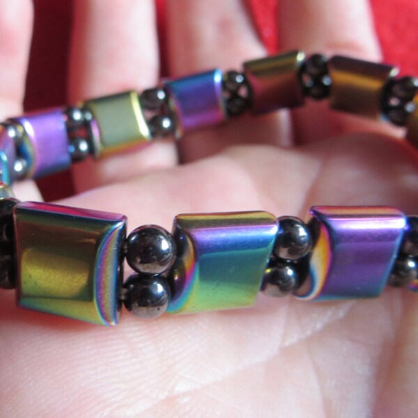 STUNNING Rainbow Hematite Bracelet - EARTH MAGIC - Dissolve All Negativity, Increase Psychic Vibrations - Magnetic and Mental Energy - Reiki