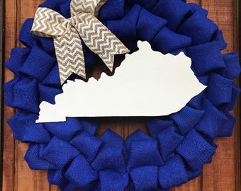 Kentucky State Burlap Wreath
