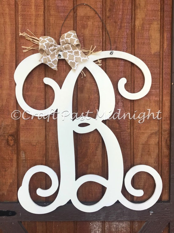 Letter B Monogram Door Hanger Script B Front Door All Initials Available Large B Door Hanger Monogram Door Hanger