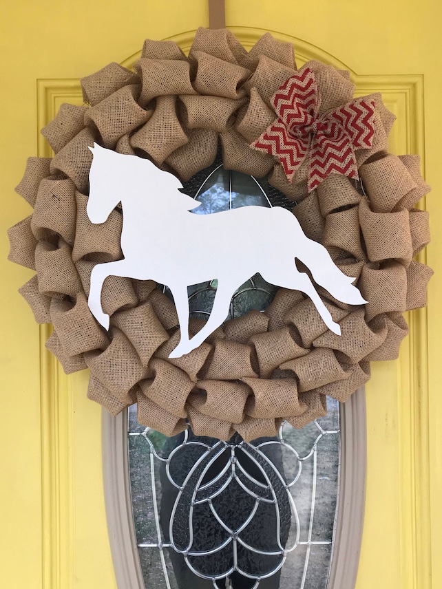 Walking Horse Burlap Wreath 