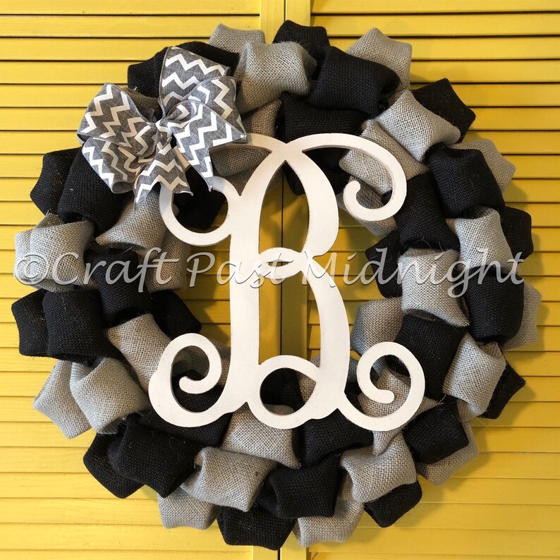 Black And Gray Wreath Black And Gray Front Door Black And Etsy