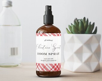 Instant Download Printable Christmas Spirit Room Spray Label