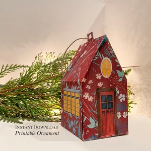 Druckbares Papier Ornament | Wildblumen Cottage | Sofortiger Download PDF | Drucken, schneiden & zusammenbauen | Papier Dekoration oder Basteln