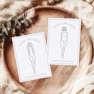 Guess the Dress Bridal Shower Game: Printable 5x7 Activity (Digital Download)