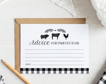 Advice for Parents to Be, BBQ Baby Shower, Printable Keepsake, Non-Editable Download, 5x3.5