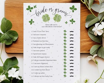 Braut oder Bräutigam Spiel, Lucky in Love Brautdusche Spiel, nicht bearbeitbares druckbares PDF