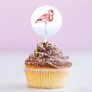 Printable Flamingo Stickers | Watercolor Flamingo | Instant Download ...