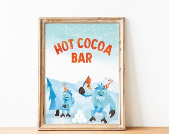 Hot Chocolate Bar Print / YETI to Party Theme / Download istantaneo / Digital Print / Print /Printable Party Decor / 8x 10 Printable PDF and JPG Print