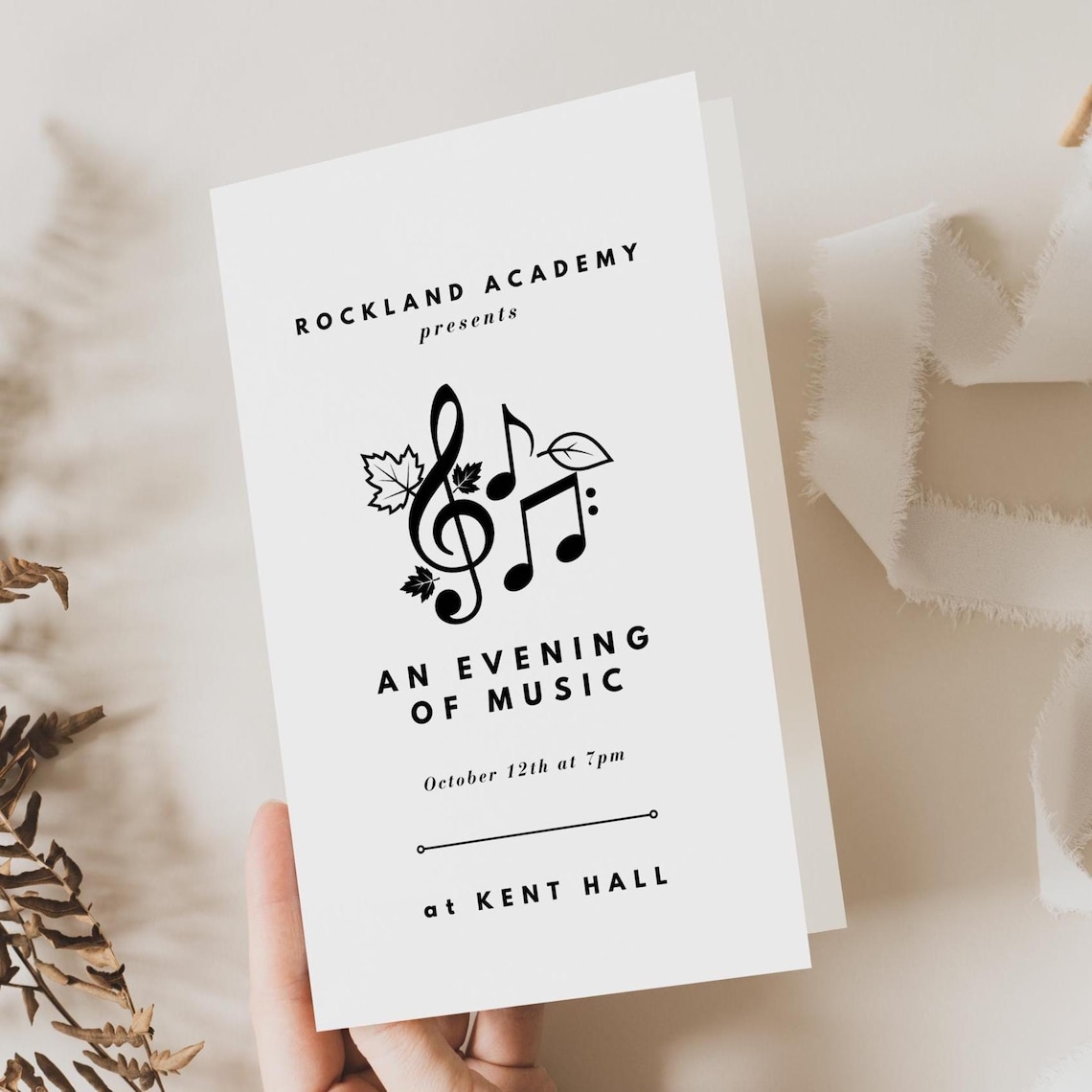 Fall Concert Program Template: Editable Music Event, School Band/chorus ...