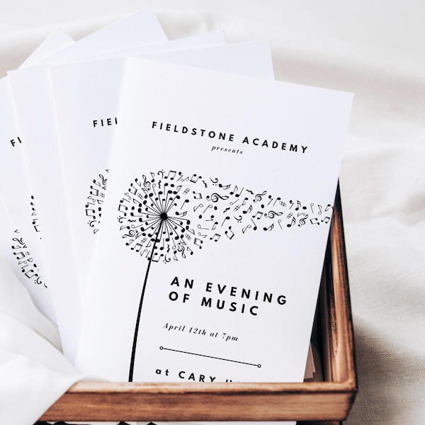 Spring Concert Program Template - Etsy