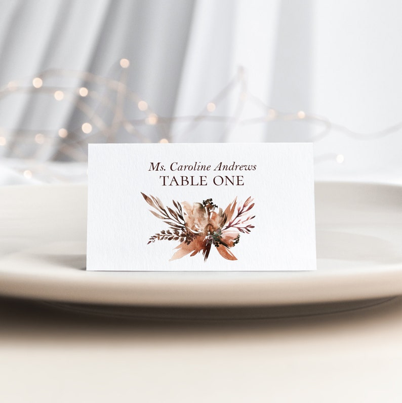 3x2 Folded Tent Cards Editable Fall Place Cards Printable Event Decor Editable PDF Escort Cards Instant Download Autumn Wedding