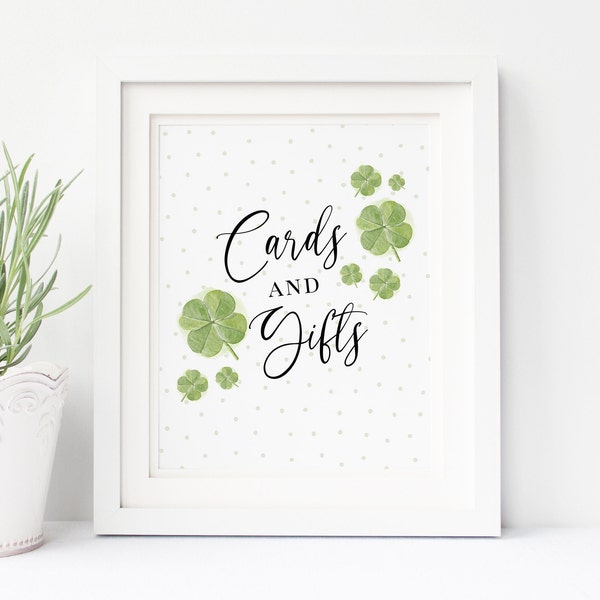 Shamrock Cards & Gifts Print | Irish Bridal or Baby Shower Theme | Lucky in Love | St. Patrick's Day | Instant Download | 8x10 JPG and PDF