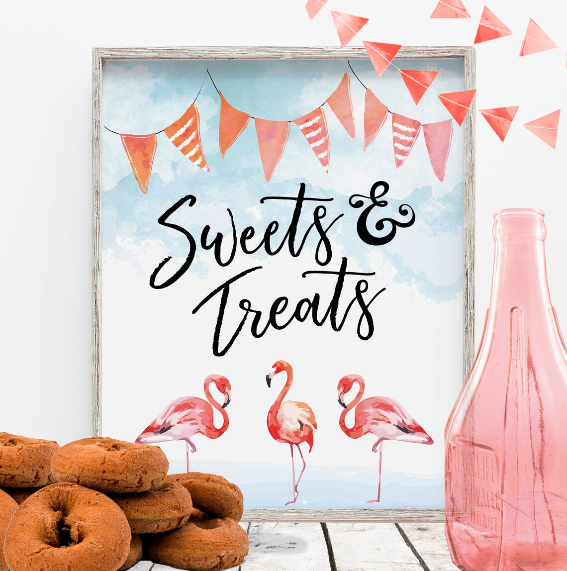 Printable Flamingo Stickers Watercolor Flamingo Instant | Etsy