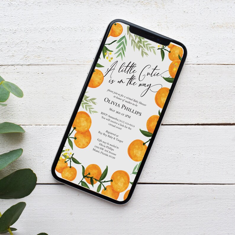 Cutie Virtual Baby Shower Invitation Editable Shower Etsy