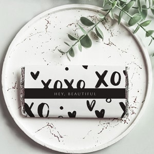 Printable Valentine Chocolate Bar Wrappers, Editable Template, XOXO ...