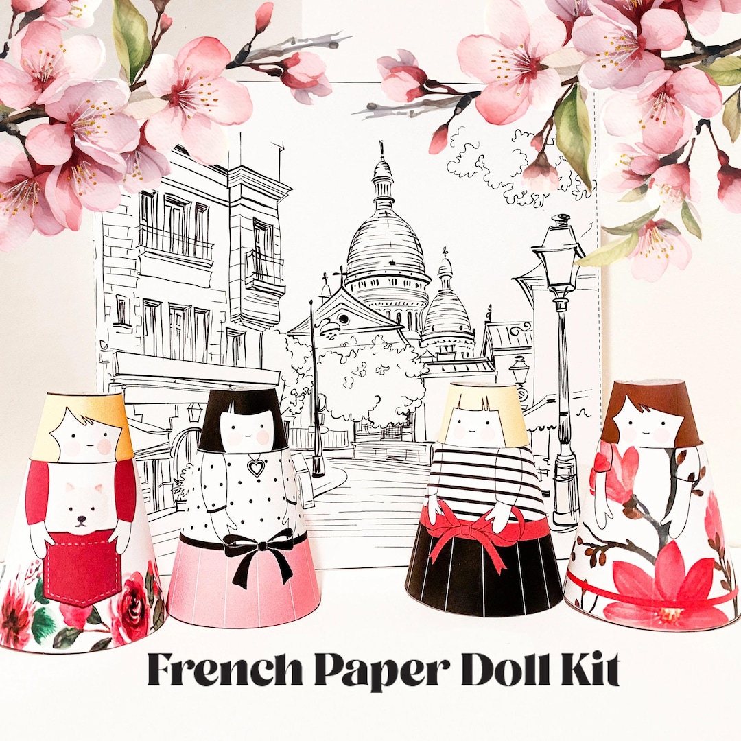 PRINTABLE French Paper Doll Kit, Fun Activity, Dolls, Dresses ...