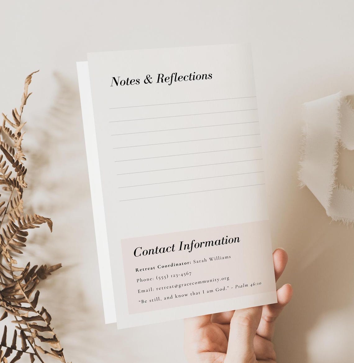 Women's Church or Spiritual Retreat Program Template, Pink Floral ...