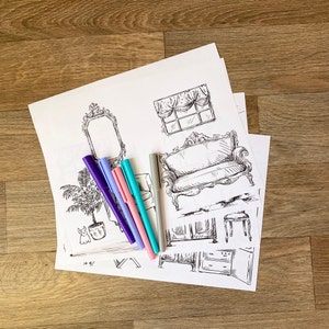 Printable Travel Dollhouse, Coloring Page, Easy Children's Activity ...