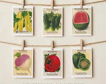 PRINTABLE vintage seed banner, farmers market, veggies, fresh off the market, bridal or baby shower, birthday, decor, instant download, 5x7