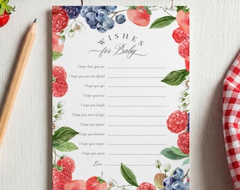 Berry Wishes for Baby: Shower Activity Keepsake (Digital Download)