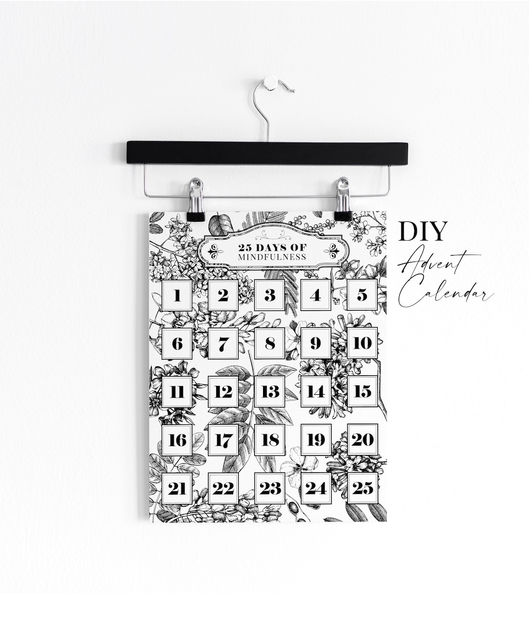 DIY Christmas Advent Calendar Editable Advent Calendar Etsy