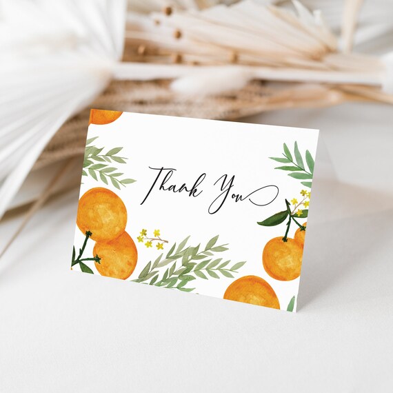 Cutie Orange Thank You Card Citrus Thank You Cutie Baby Etsy Hong Kong