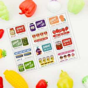 Play Coupon Printables | Play Grocery Store Coupons | Dramatic Play | Preschool Play | Download, Print + Cut | Instant Download