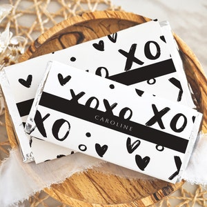 Printable Valentine Chocolate Bar Wrappers, Editable Template, XOXO ...