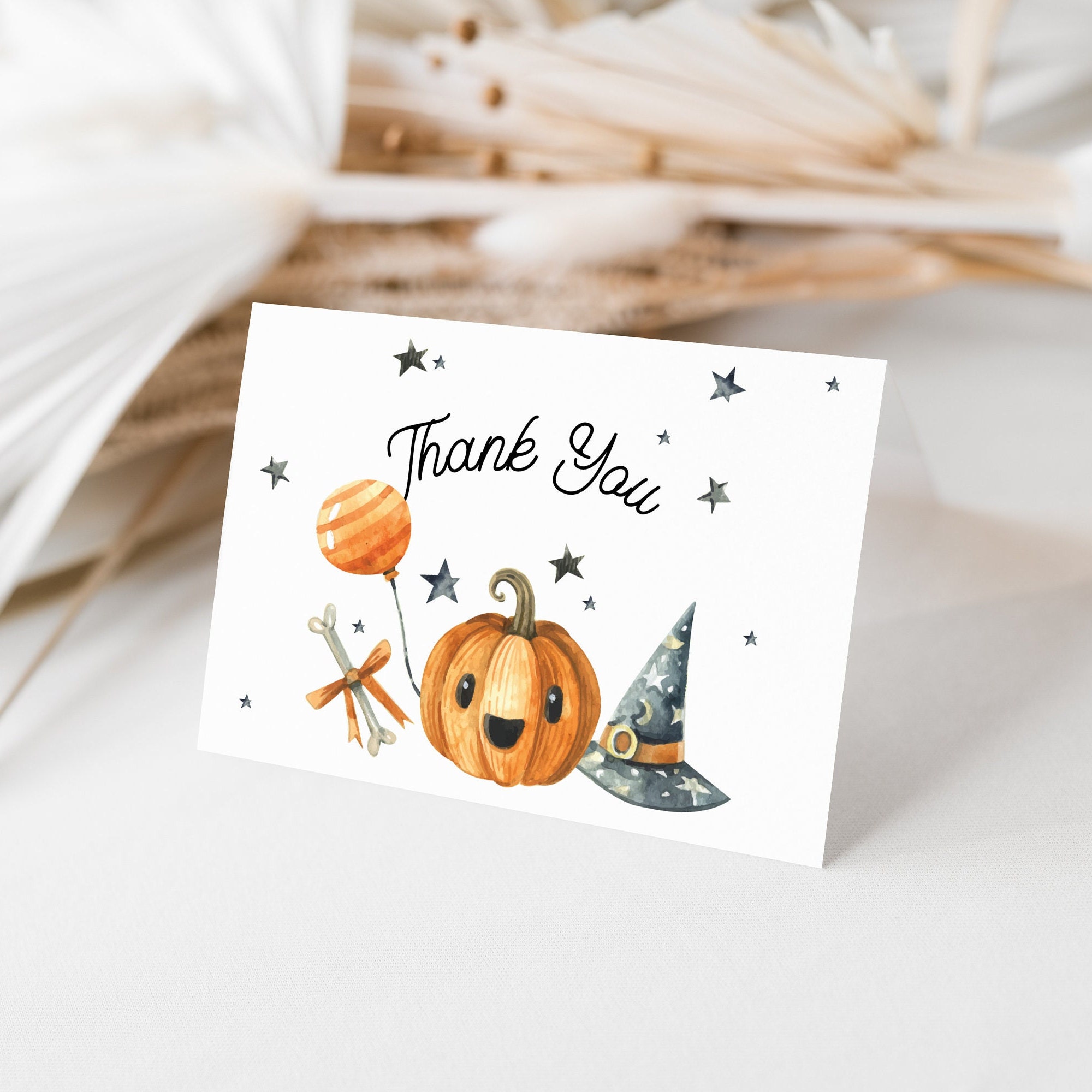 Halloween Baby Shower Thank You Card Editable Card Template - Etsy Norway