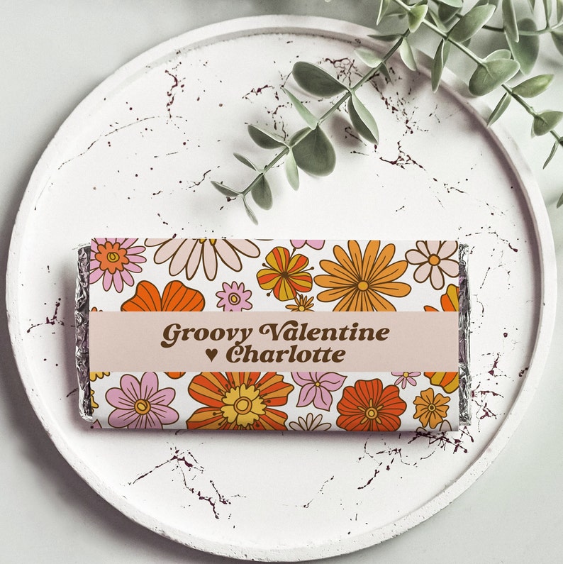 Printable Retro Valentine Chocolate Bar Wrappers Editable - Etsy