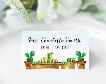 Editable Fiesta Place Cards | 3"x2" Folded Tent Cards | Instant Download  | Printable Party Decor | Editable PDF Escort Cards | Fiesta