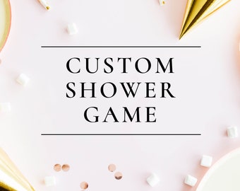 Custom Printable Bridal or Baby Shower Game design, personalized, digital download