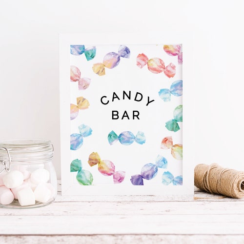 Candy Bar Sign Editable Template Sweets Candy Birthday Etsy Australia