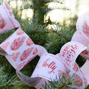 Printable Boho Christmas Paper Chain: DIY Advent Activity (Digital Download)