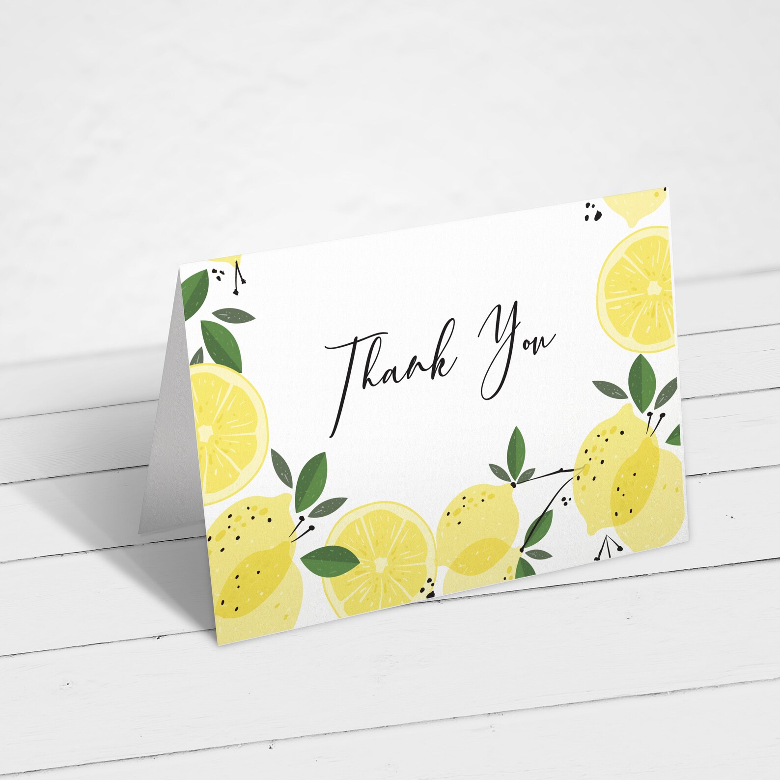 Lemon Thank You Card Citrus Thank You Lemon Bridal Shower Etsy