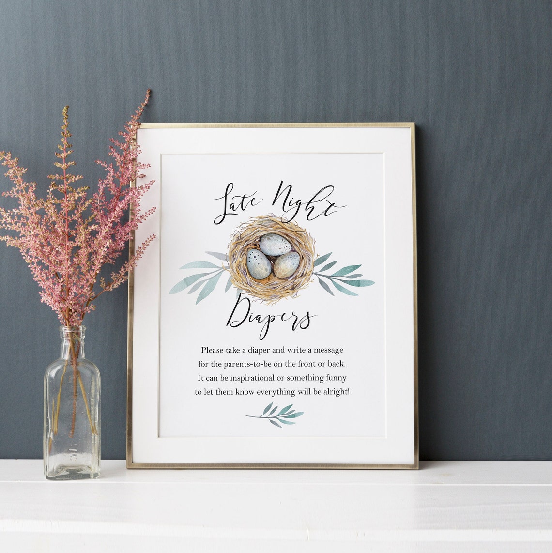 Late Night Diapers Shower Print Printable Shower Activity | Etsy