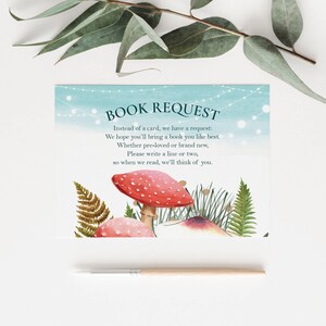 Boekaanvraagkaart | Boek voor baby insteekkaart | Bos- of natuurbabyshower | Afdrukbare insteekkaart | Direct PDF downloaden | 5x3,5