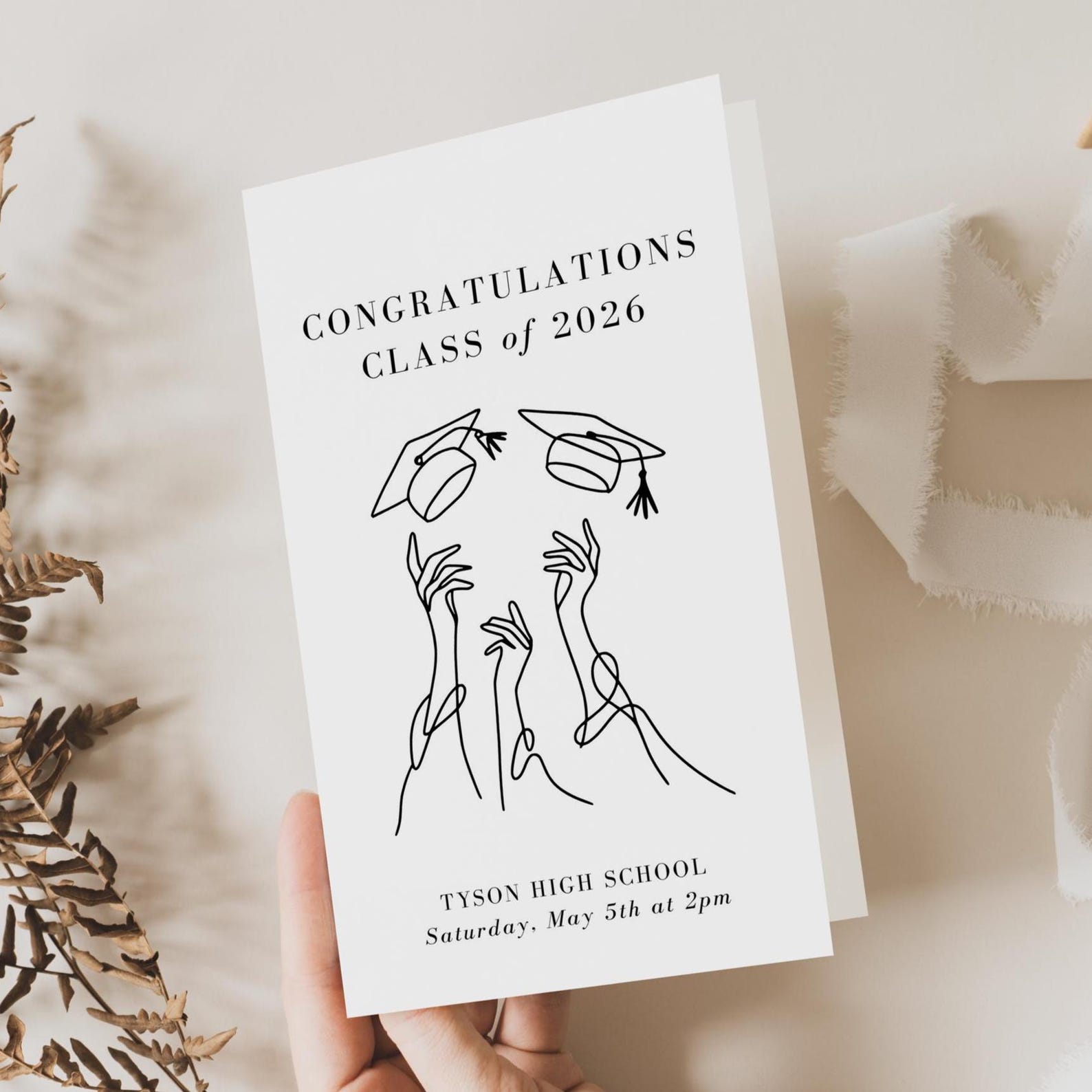 Modern High School Graduation Program Template, Canva 8.5x11 Folded ...