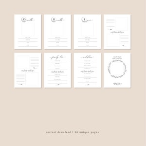 Printable Baby Book Pages | DIY Keepsake Journal Pages for Baby's First ...