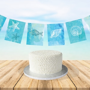 Printable Paper Banner | Under-the-Sea | Instant Download PDF | Print, Cut & Hang | Mermaid Party Decor | Watercolor | Mermaid and Starfish