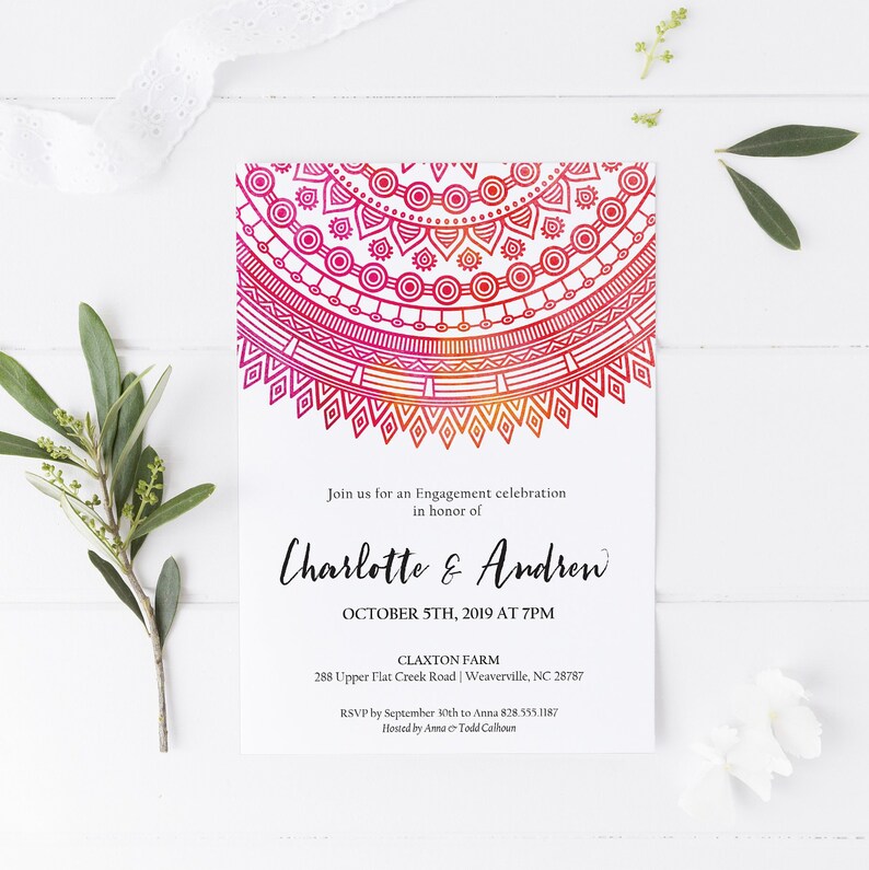 Editable Menu Template Pink Mandala Event Menu Birthday - Etsy